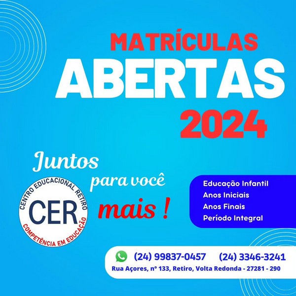 Colégio CER Matrículas abertas para 2024